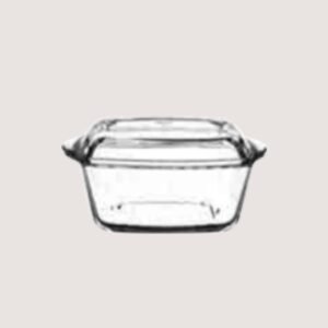 Clear Glass Square Casserole Dish with Lid