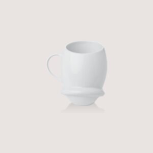 Asymmetric Mug - Modern White Ceramic Coffee Cup
