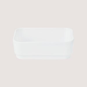 Modern Square Tilted Deep Plate - White Ceramic Serving Dish