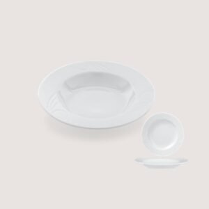 Saturn Pasta Plate - Elegant White Porcelain Deep Bowl