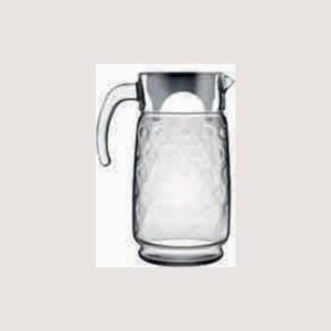 Rings Textured Glass Jug - Stylish Pitcher with Lid