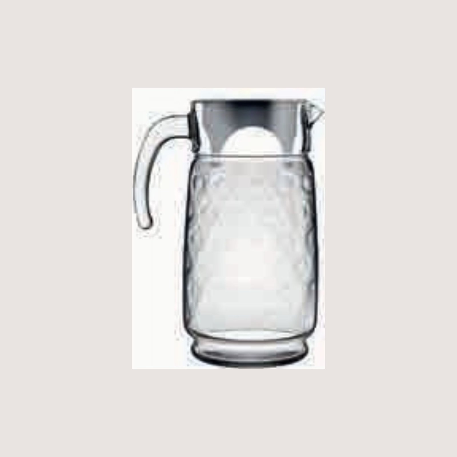 Rings Textured Glass Jug - Stylish Pitcher with Lid