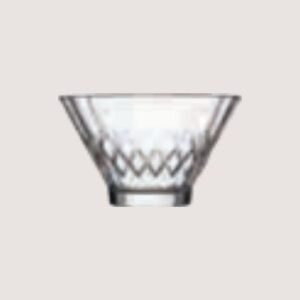 Elegant Vanilla Glass Bowl with Diamond Cut Pattern - Premium Tableware