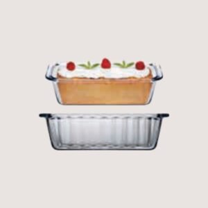 Premium Glass Cake Dish - Durable Rectangular Bakeware