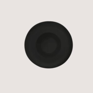 Gourmet Deep Plate - Wide Rim Black Pasta Bowl