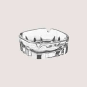 Karina Square Glass Ashtray - Heavy-Duty Clear Ashtray